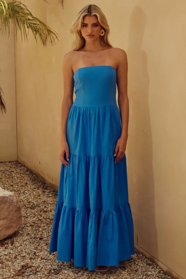 Runaway The Label Maxi Shop BRISTOL MAXI DRESS 8211 BLUE