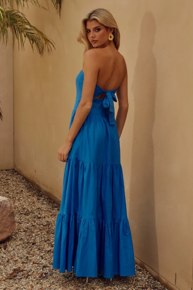 Runaway The Label Maxi Shop BRISTOL MAXI DRESS 8211 BLUE