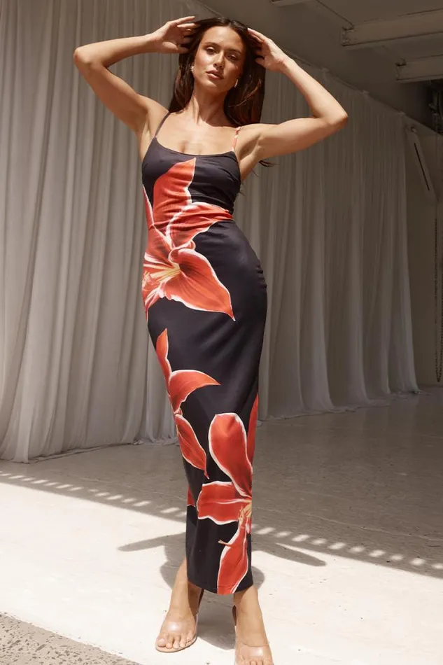 Runaway The Label Midi Shop DEIA MIDI DRESS 8211 BLACK LILY