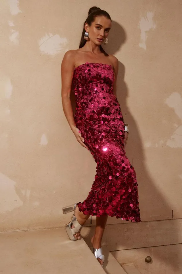 Runaway The Label Midi Shop GABOURNE DRESS 8211 PINK