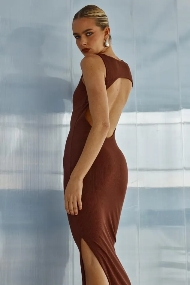 Runaway The Label Midi Shop HUDSON MIDI DRESS 8211 CHOCOLATE