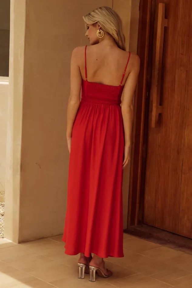 Runaway The Label Midi Shop KELANI LUXE MIDI DRESS 8211 RED