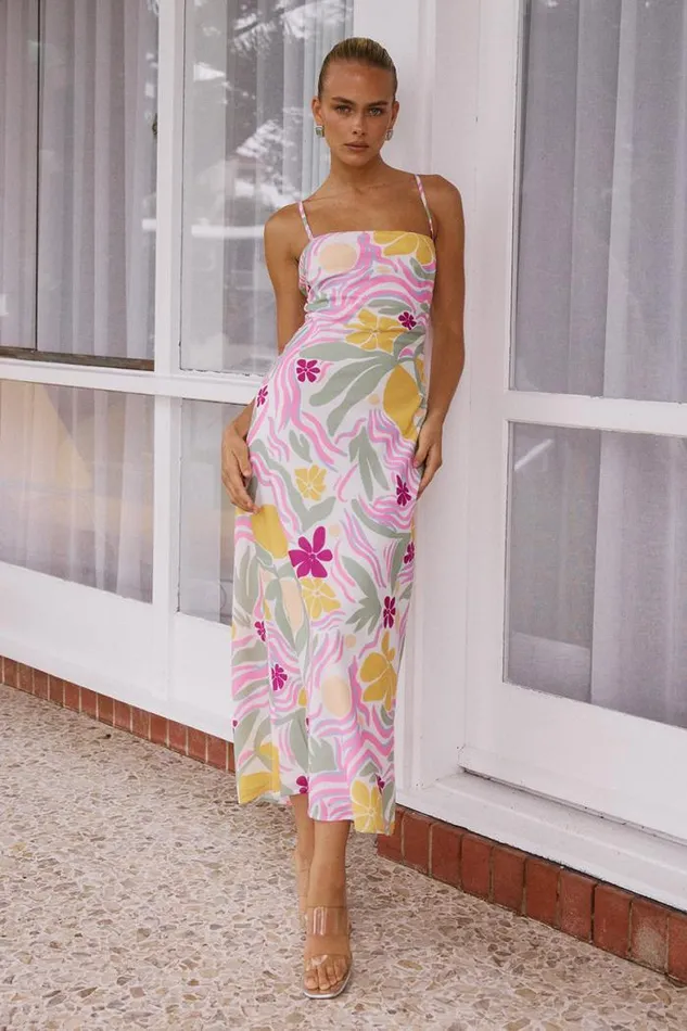 Runaway The Label Midi Shop LEO SLIP DRESS 8211 AVELINE PRINT