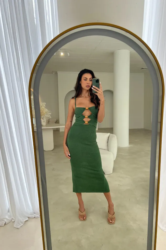 Runaway The Label Midi Shop NORMANI MIDI DRESS 8211 OLIVE