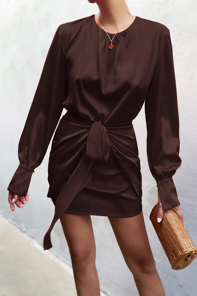 Runaway The Label Mini Shop Haylee Mini Dress 8211 Chocolate