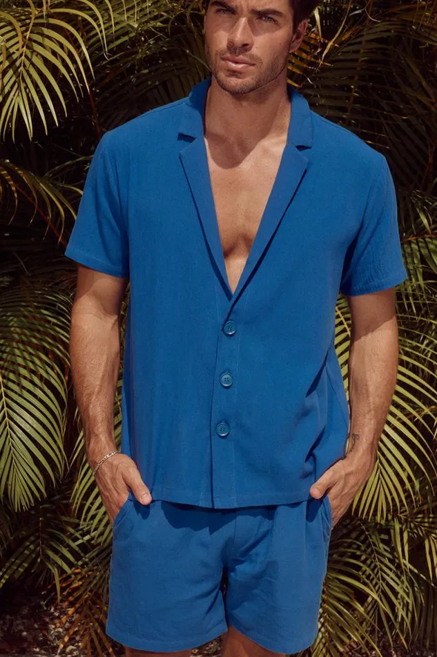 Runaway The Label Sets Menswear POOLSIDE SHIRT 8211 BLUE