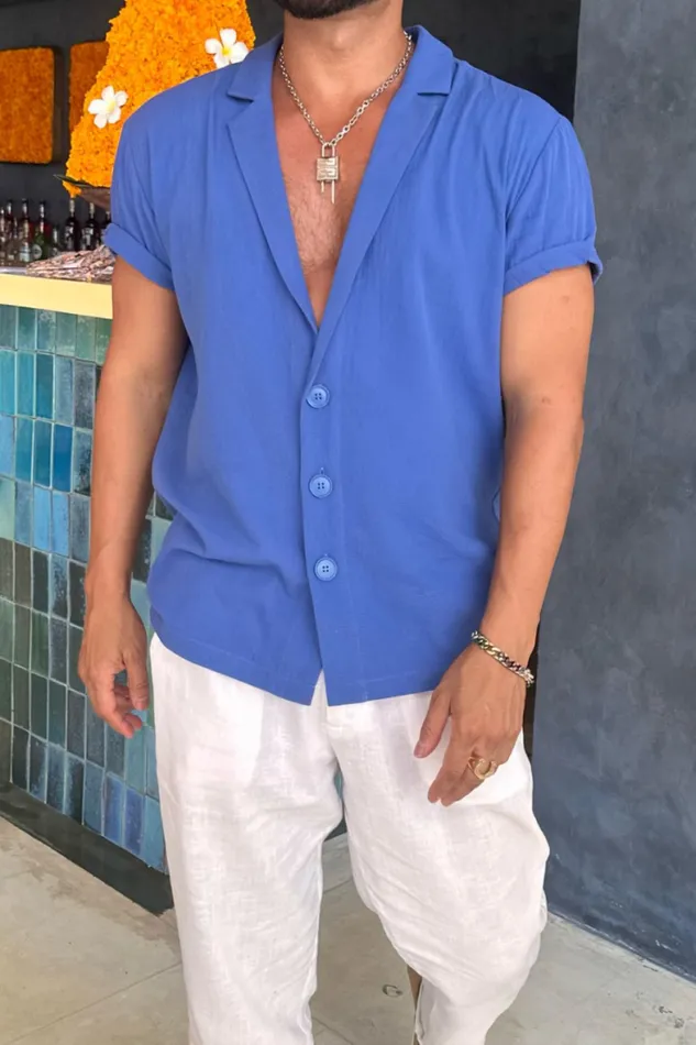 Runaway The Label Sets Menswear POOLSIDE SHIRT 8211 BLUE