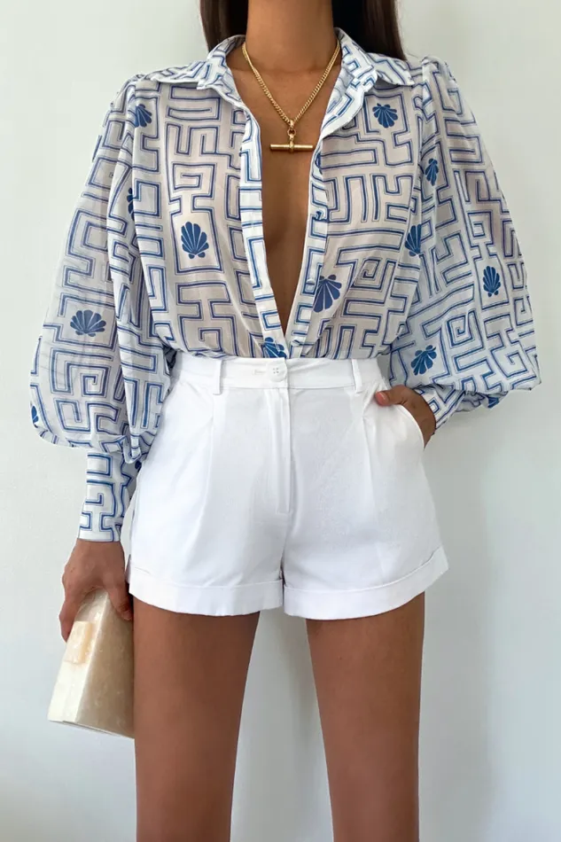 Runaway The Label Shirts and Blouses Shop FLEETWOOD BLOUSE 8211 ARIENZO BLUE