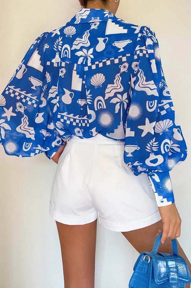 Runaway The Label Shirts and Blouses Shop FLEETWOOD BLOUSE 8211 COVE BLUE