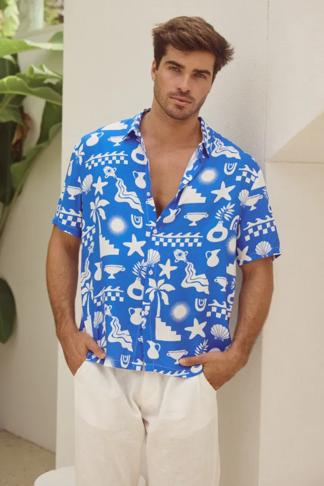 Runaway The Label Shirts Menswear MATTY SHIRT 8211 BLUEWHITE