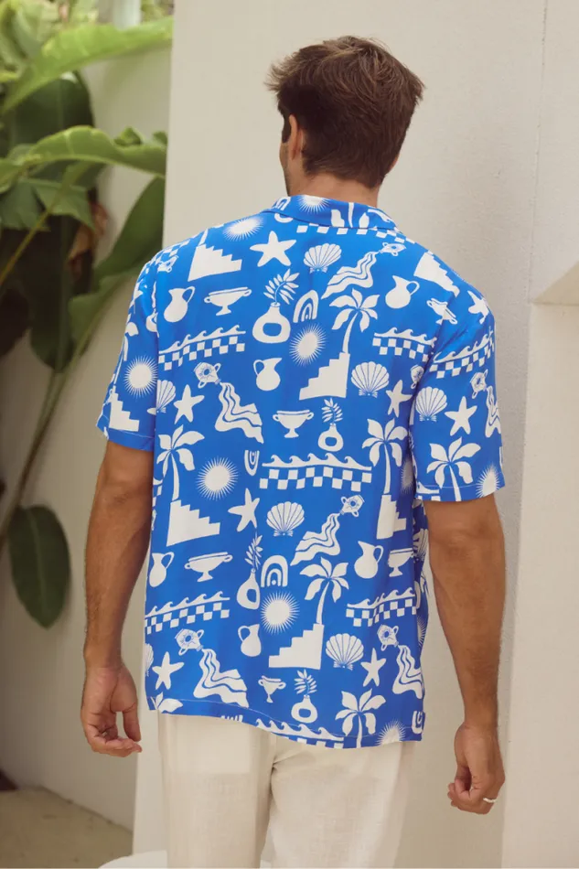 Runaway The Label Shirts Menswear MATTY SHIRT 8211 BLUEWHITE