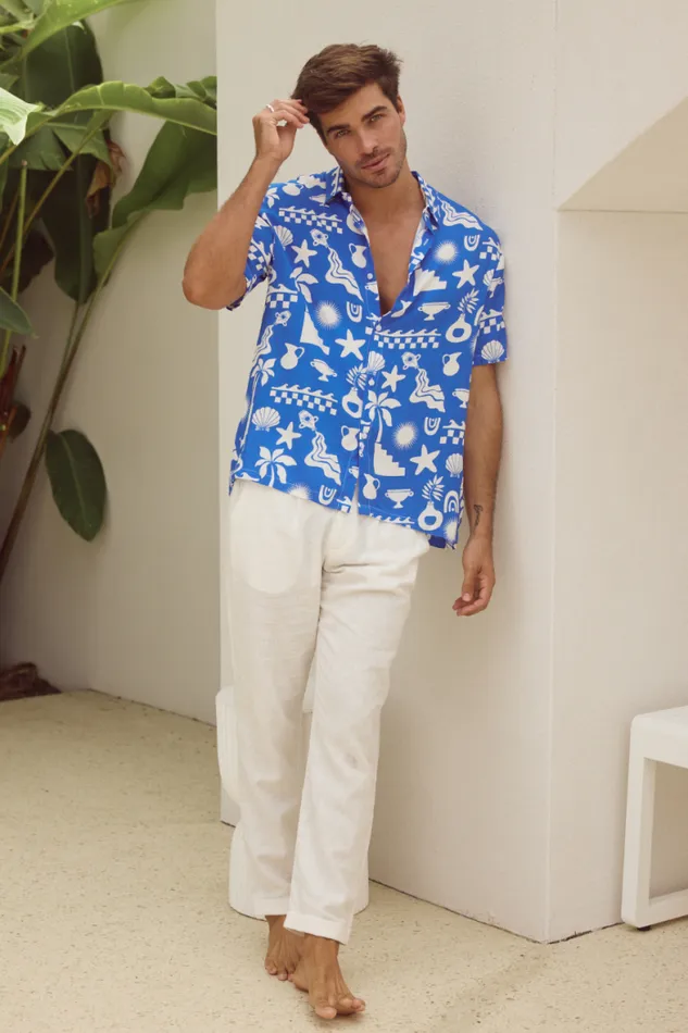 Runaway The Label Shirts Menswear MATTY SHIRT 8211 BLUEWHITE