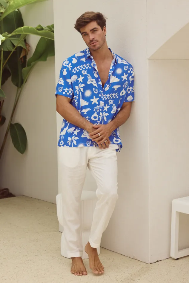Runaway The Label Shirts Menswear MATTY SHIRT 8211 BLUEWHITE