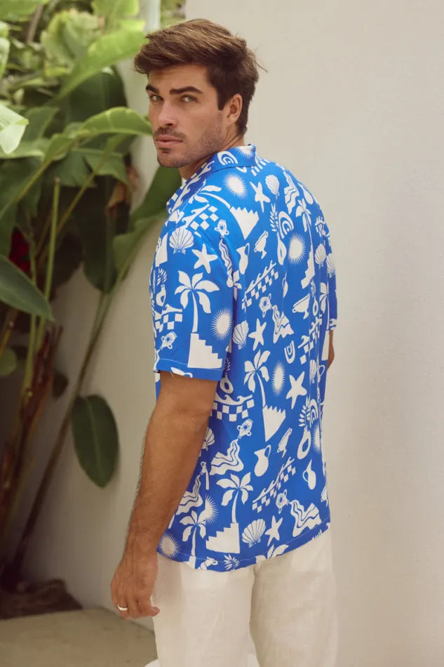 Runaway The Label Shirts Menswear MATTY SHIRT 8211 BLUEWHITE