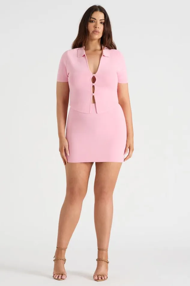 Runaway The Label Skirts Shop THE KNIT MINI SKIRT 8211 PINK