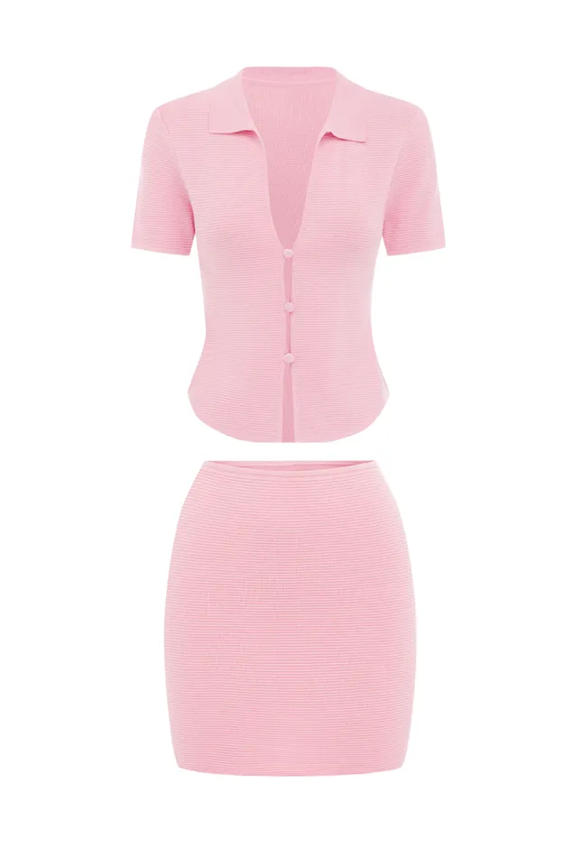 Runaway The Label Skirts Shop THE KNIT MINI SKIRT 8211 PINK
