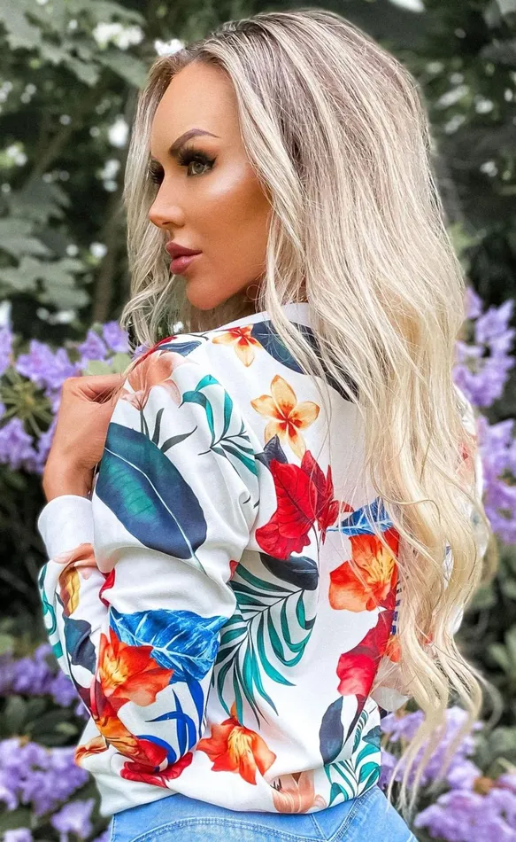 Ryleigh Ivory Floral Bomber Jacket Women Missfiga CoatsJackets