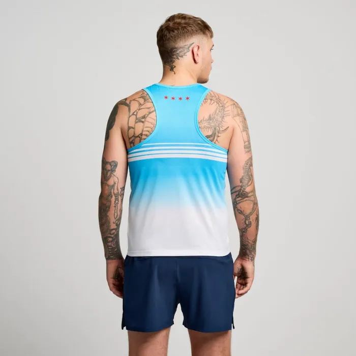 Saucony Tops Men Chicago Stopwatch Graphic Singlet Chicago 2024