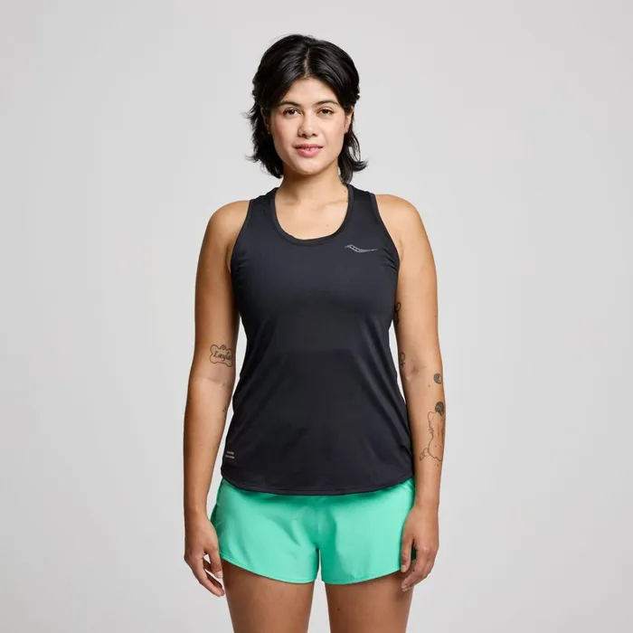Saucony Tops Women Stopwatch Singlet Black