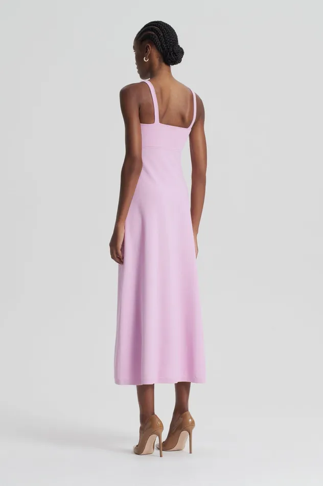 Scanlan Theodore Dresses Women CREPE KNIT SQUARE NECK DRESS MAUVE