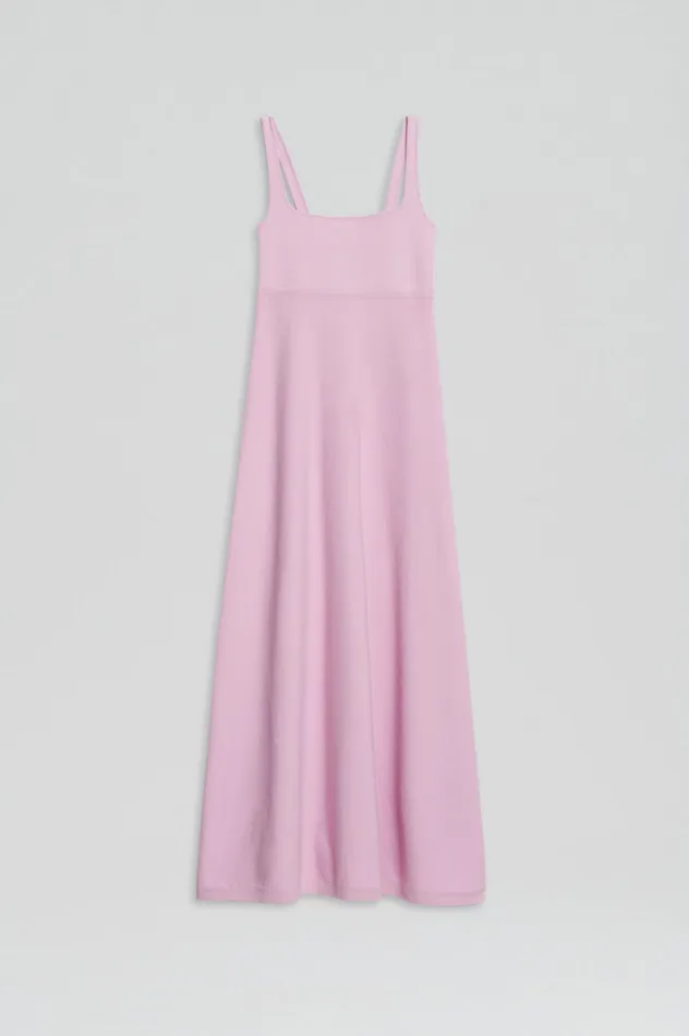 Scanlan Theodore Dresses Women CREPE KNIT SQUARE NECK DRESS MAUVE