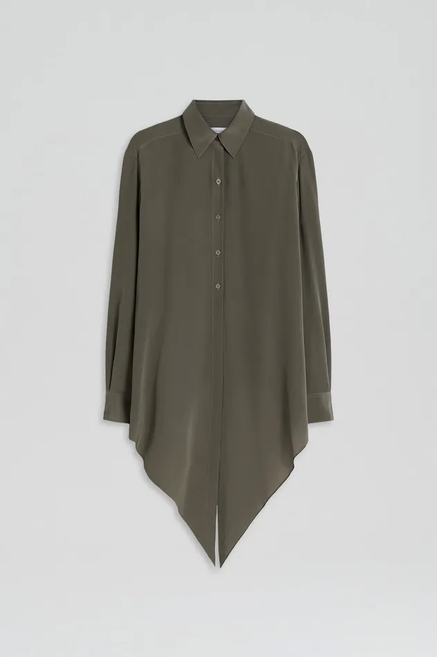 Scanlan Theodore SILK TIE FRONT SHIRT TAUPE Women Shirts