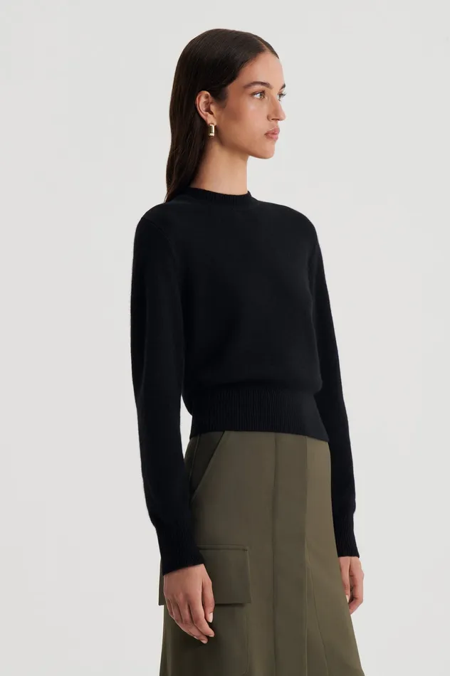 Scanlan Theodore Sweaters Women CASHMERE CREW SWEATER BLACK
