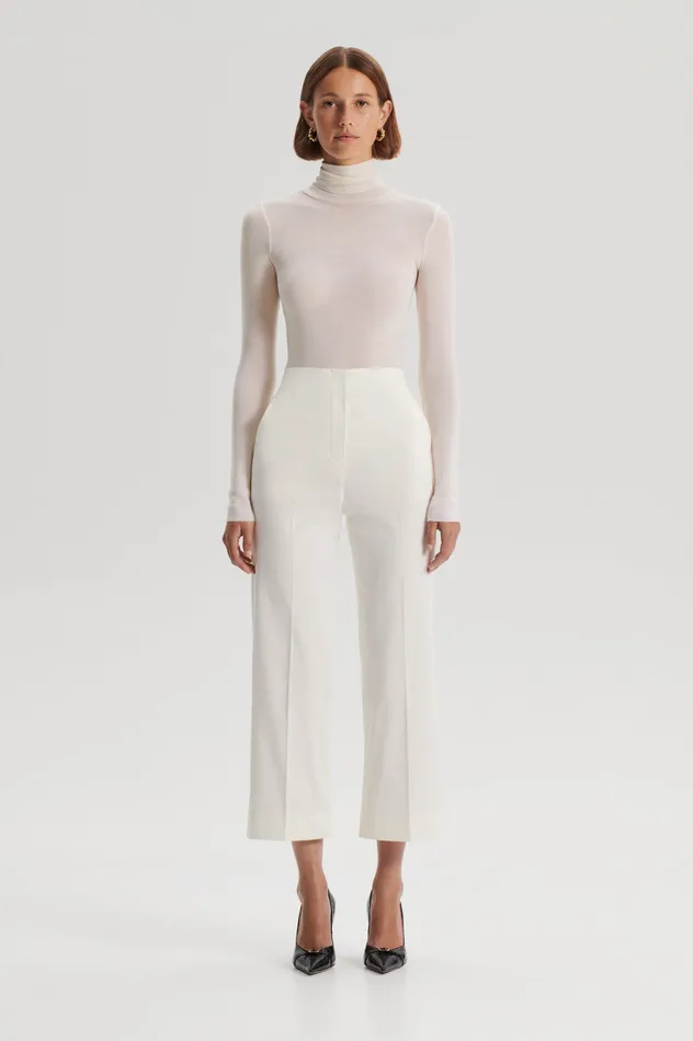 Scanlan Theodore Trousers Women SATEEN CROPPED WIDE LEG TROUSER BIANCO