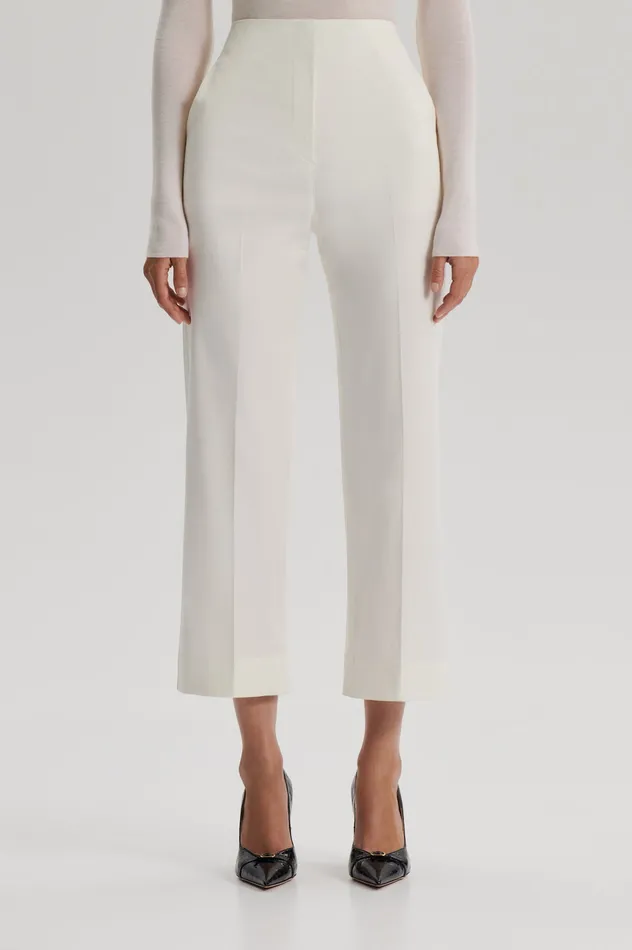 Scanlan Theodore Trousers Women SATEEN CROPPED WIDE LEG TROUSER BIANCO Scanlan Theodore Trousers Women SATEEN CROPPED WIDE LEG TROUSER BIANCO