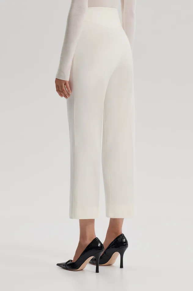 Scanlan Theodore Trousers Women SATEEN CROPPED WIDE LEG TROUSER BIANCO Scanlan Theodore Trousers Women SATEEN CROPPED WIDE LEG TROUSER BIANCO