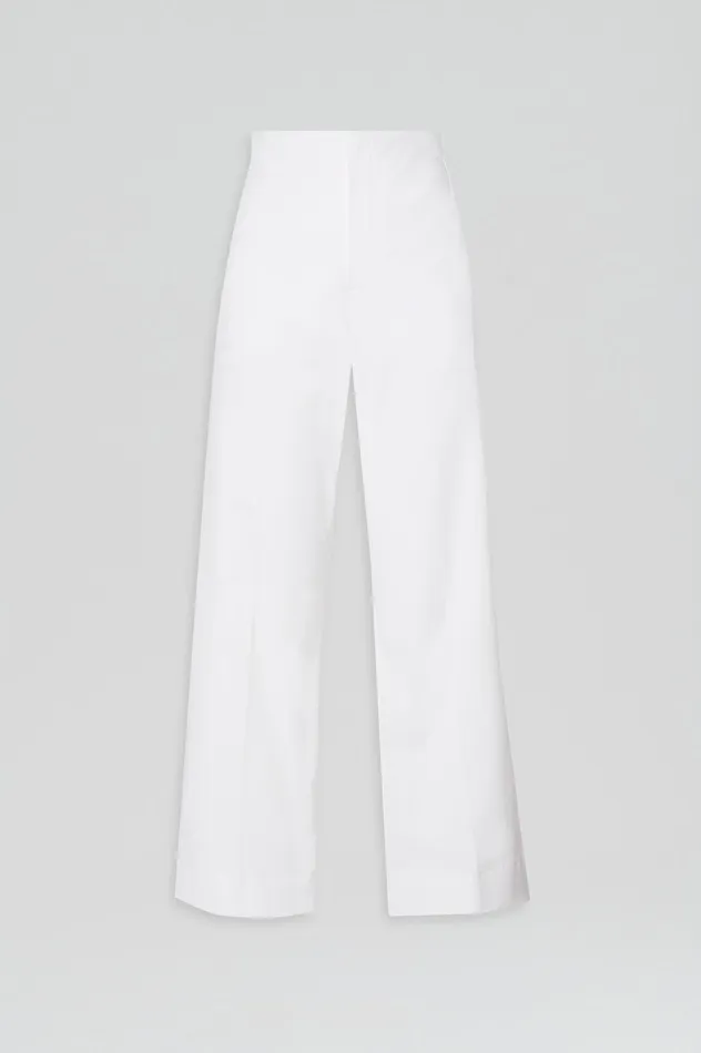Scanlan Theodore Trousers Women SATEEN CROPPED WIDE LEG TROUSER BIANCO Scanlan Theodore Trousers Women SATEEN CROPPED WIDE LEG TROUSER BIANCO