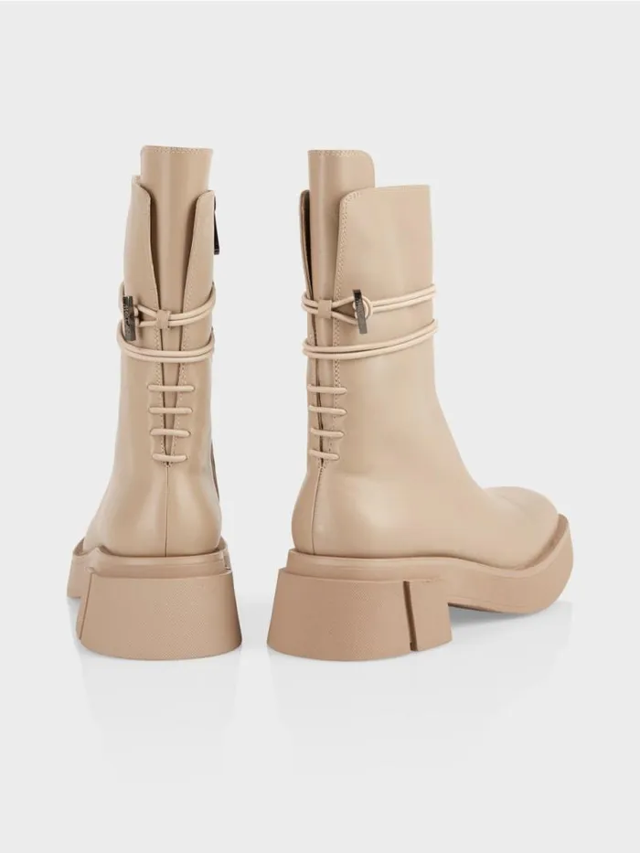 Schuhe Damen Marc Cain Boot Mit Zierbndern Soft Taupe