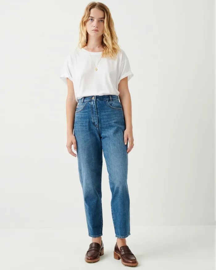 Sessn Womens Denim Loon pant Vintage Blue Near Me