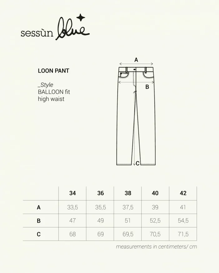 Sessn Womens Denim Loon pant Vintage Blue Near Me