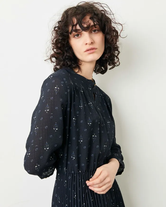 Sessn Womens Dresses Painterly Indigo Arlette
