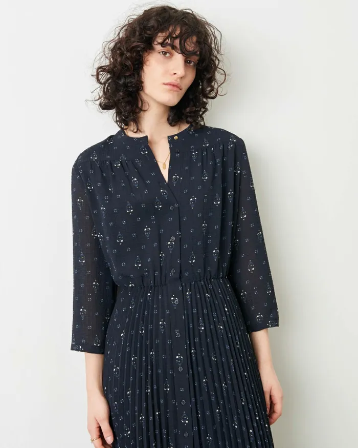 Sessn Womens Dresses Painterly Indigo Arlette