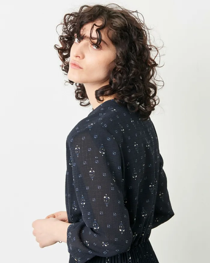 Sessn Womens Dresses Painterly Indigo Arlette