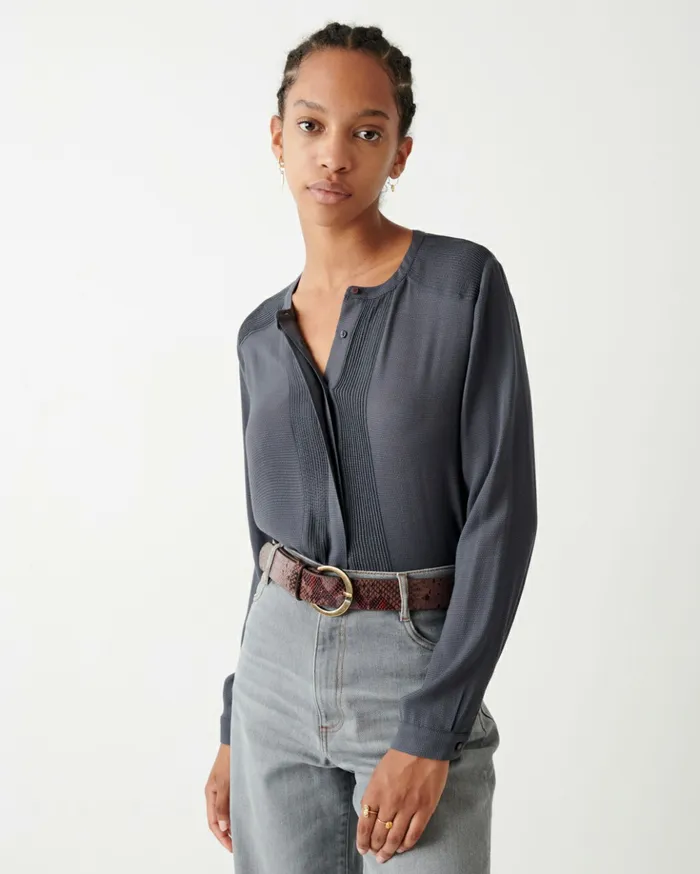 Sessn Womens Shirts And Blouses Simi Vert Fum Casaul