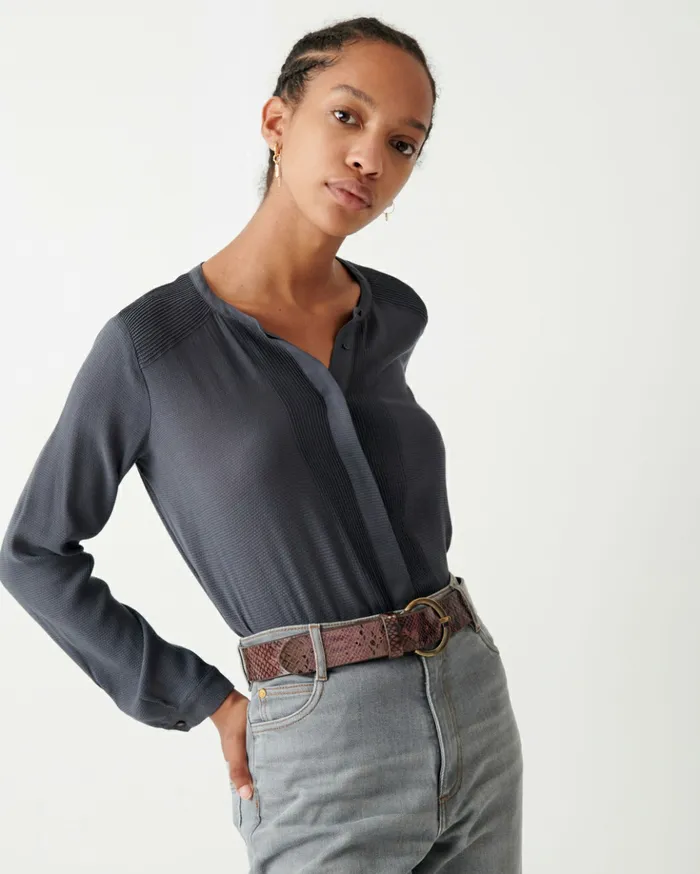 Sessn Womens Shirts And Blouses Simi Vert Fum Casaul