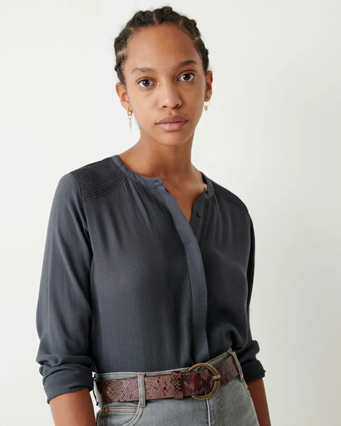 Sessn Womens Shirts And Blouses Simi Vert Fum Casaul