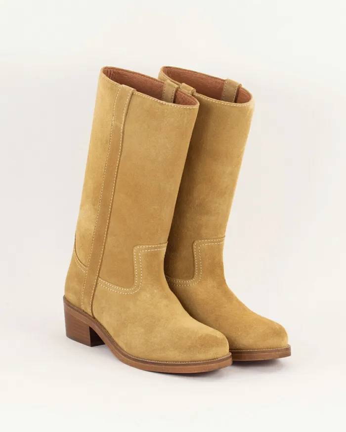 Sessn Womens Shoes Sara alta Honey suede Casaul
