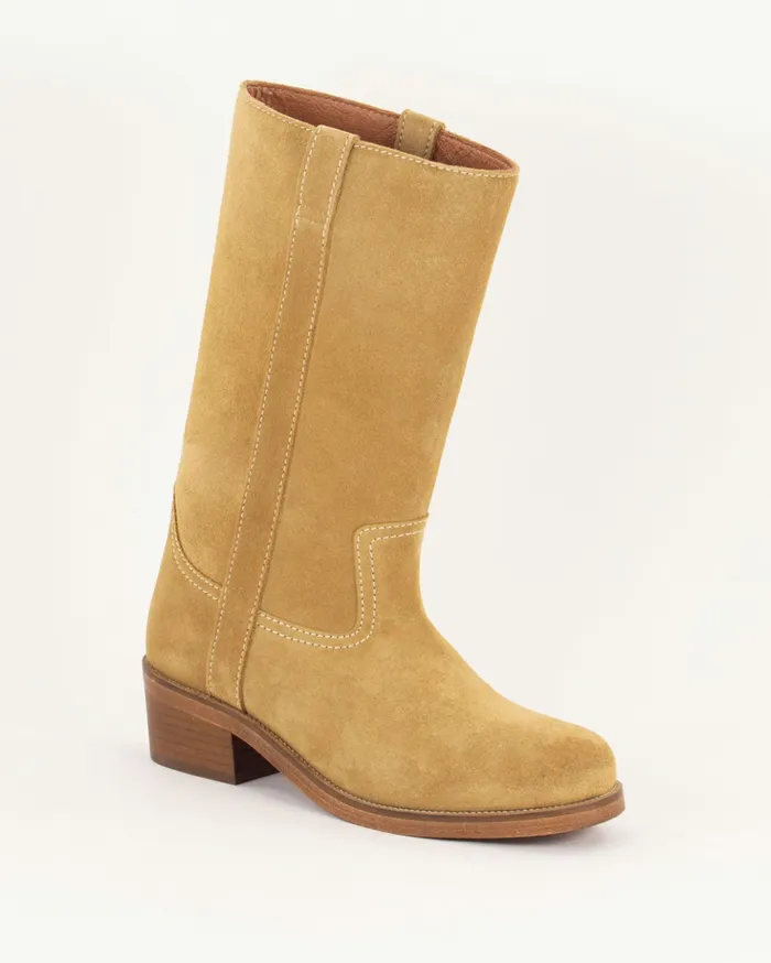 Sessn Womens Shoes Sara alta Honey suede Casaul