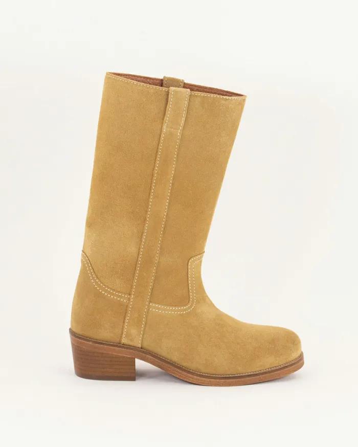 Sessn Womens Shoes Sara alta Honey suede Casaul