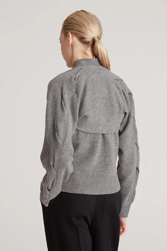 Sets Women Halston Auden Wool Cash Cable Shrug Medium Heather Grey