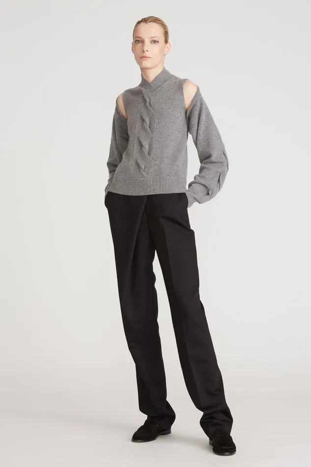 Sets Women Halston Auden Wool Cash Cable Shrug Medium Heather Grey