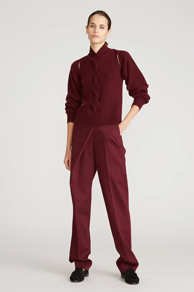 Sets Women Halston Auden Wool Cash Cable Shrug Merlot