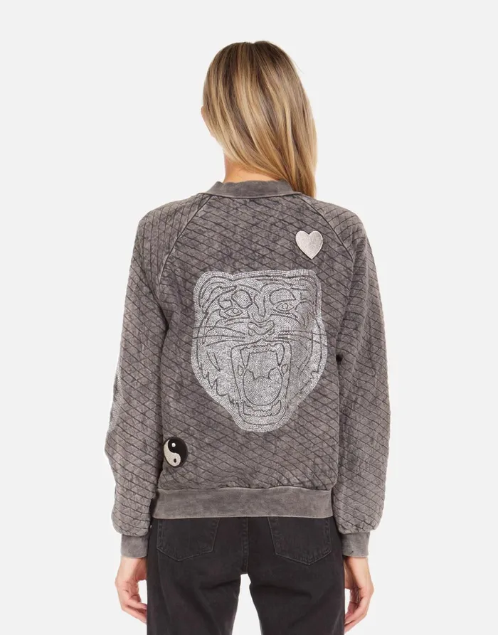Sherine X Crystal Tiger Peace Black Mineral Women039s Lauren Moshi Jackets