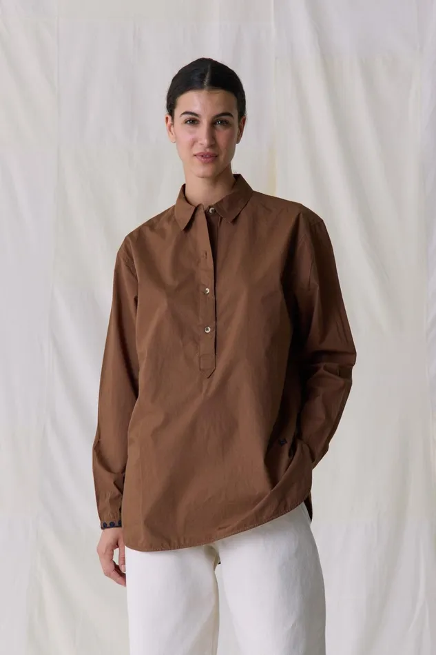 Shirts and Blouses Women Leon and Harper Chipo Plain Shirt Caramel