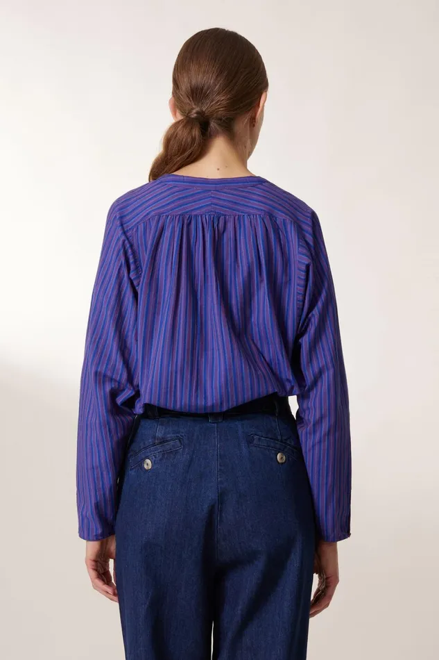Shirts and Blouses Women Leon and Harper Cole Stripe Shirt Purple