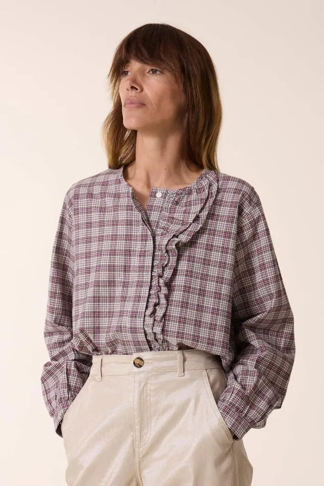 Shirts and Blouses Women Leon and Harper Colina Check Blouse Multico